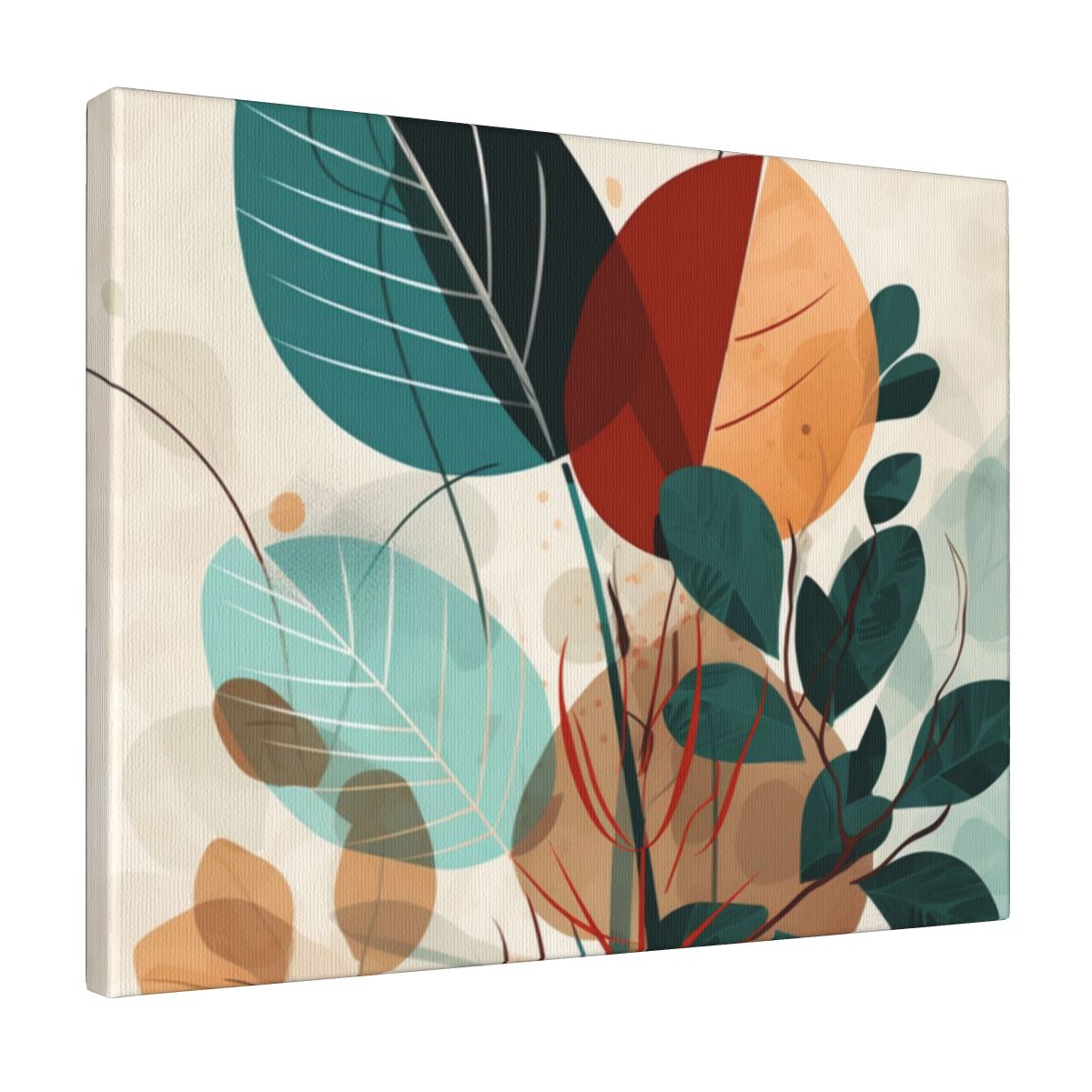 General Canvas Wall Art For Bedroom Abstract Leaves 16x20in White
