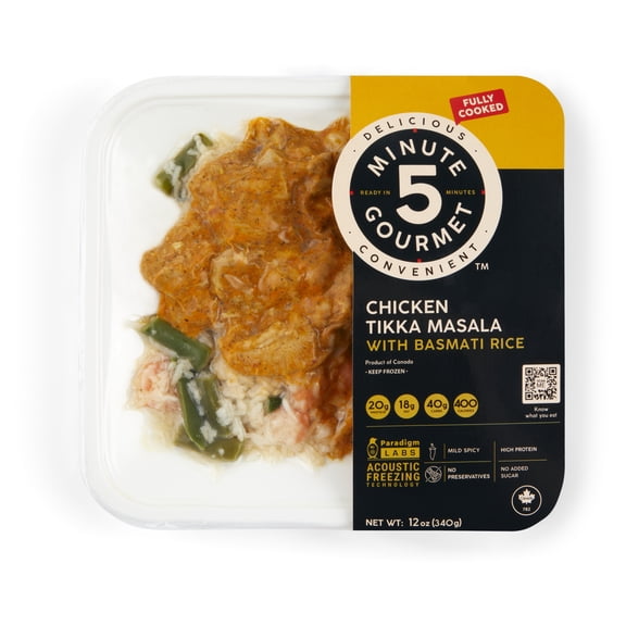 5 Minute Gourmet, Chicken Tikka Masala with Basmati Rice, 12 oz (Frozen Meal)
