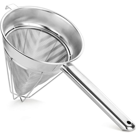 General Chinois Mesh Strainer, Stainless Steel, Reinforced, Extra Fine Mesh, 10-Inch
