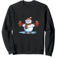 thumbnail image 1 of General Christmas Snowman Casual Crewneck Sweatshirt Black, 1 of 3