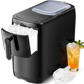 General Compact Countertop Ice Maker 18 Lbs/Day Bullet Ice, Removable Lid Drawer Dispensing, 6 Cubes in 8 Mins Self-Cleaning Low Noise for Office Bedroom RV