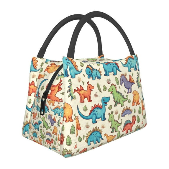 General Cute Seamless Dinosaur Pattern Insulated Lunch Bag