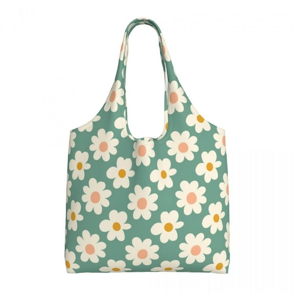 General Daisies Pattern Daisy Canvas Shoulder Bag for Commuting