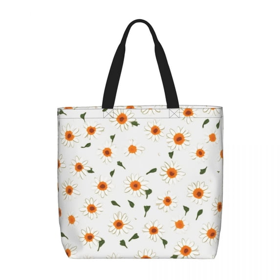 General Daisies Pattern Daisy Large Capacity Zipper Shoulder Convenience Bag