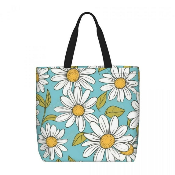 General Daisies Pattern Daisy Large Capacity Zipper Shoulder Convenience Bag