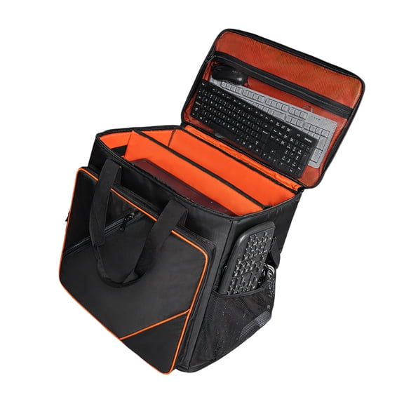 General Desktop Computer Moving Bag with Reinforced Corner & Breathable Component Monitor Transportation Bag for Gamers