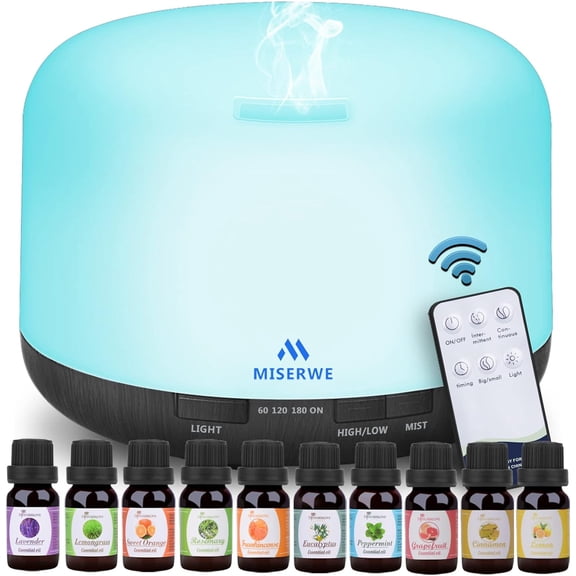 General Diffuser 500ML Essential Oil Diffuser with Adjustable Mist Mode and 4 Timer Setting Diffuser for Essential Oils Waterless Auto Shut-Off for Home Office Yoga Spa