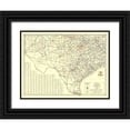 thumbnail image 1 of General Drafting 18x15 Black Ornate Wood Framed with Double Matting Museum Art Print Titled - Texas Road Map from Magnolia Petro 1933, 1 of 4