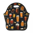 thumbnail image 1 of General Drink Beer Cartoon Pattern Neoprene Insulated Picnic Bag Black, 1 of 9