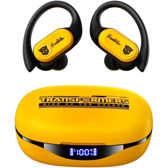 General Earbuds T26 Pro, Bluetooth 5.4 Wireless Gaming Earbuds with Mic, Over Ear Earbuds with Earhooks, 65H Playtime, Deep Bass, IPX5 Waterproof (Bumblebee Yellow)