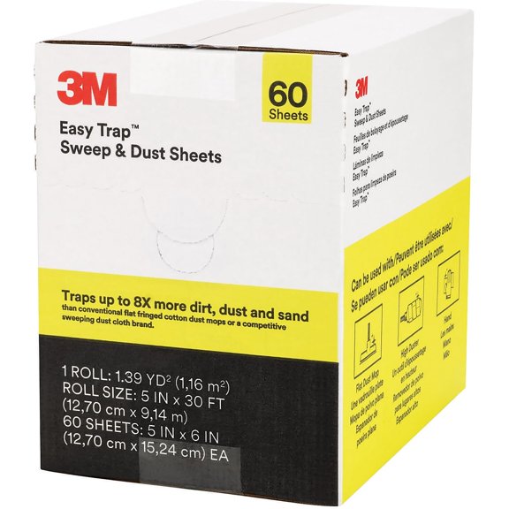 General Easy Trap Duster Sweep and Dust Sheets, 5" x 6" Sheets, 60 Sheets/Roll