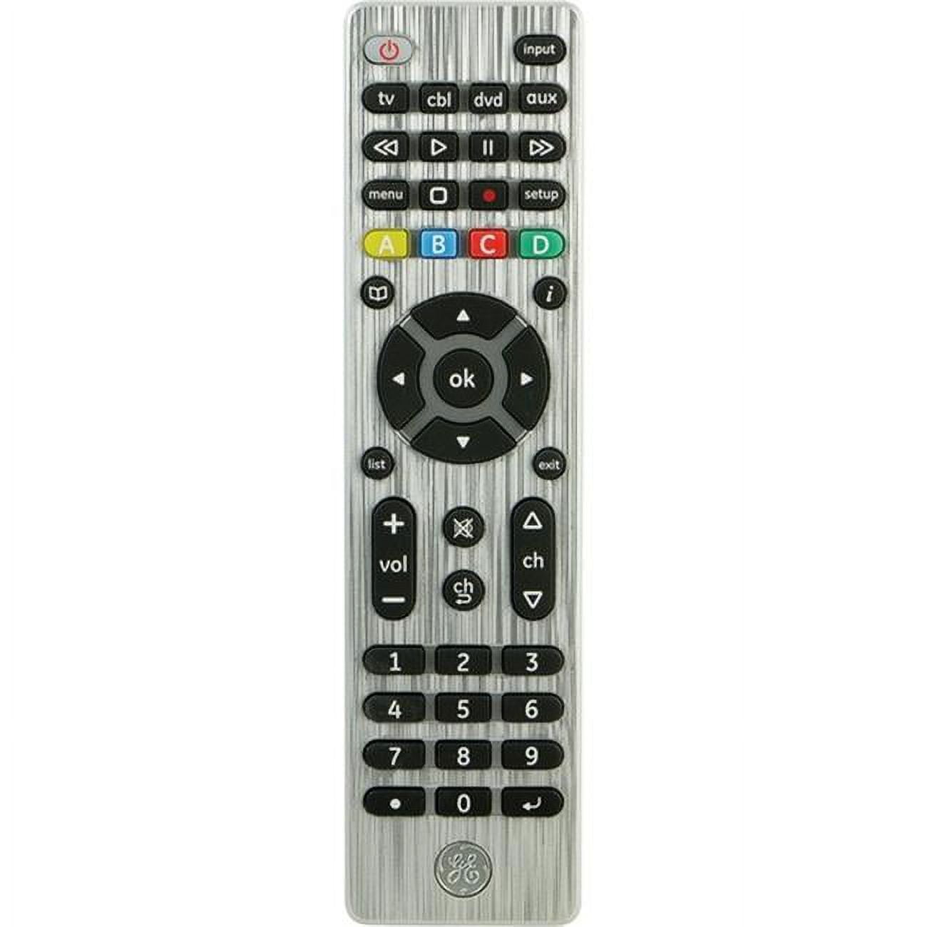 Brushed Silver Universal 4-Device TV Remote Control