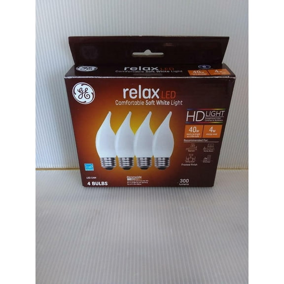 General Electric 4pk 4W (40W Equivalent) Relax LED HD Decorative Light Bulbs