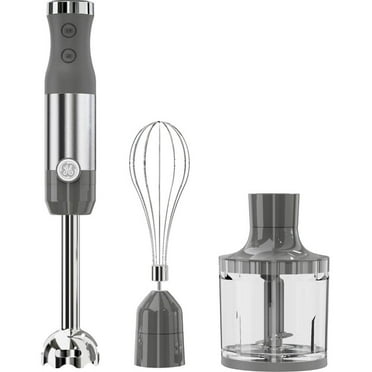 GE 500-Watt Immersion Blender with Accessories and Stainless Steel Attachments, Stainless Steel