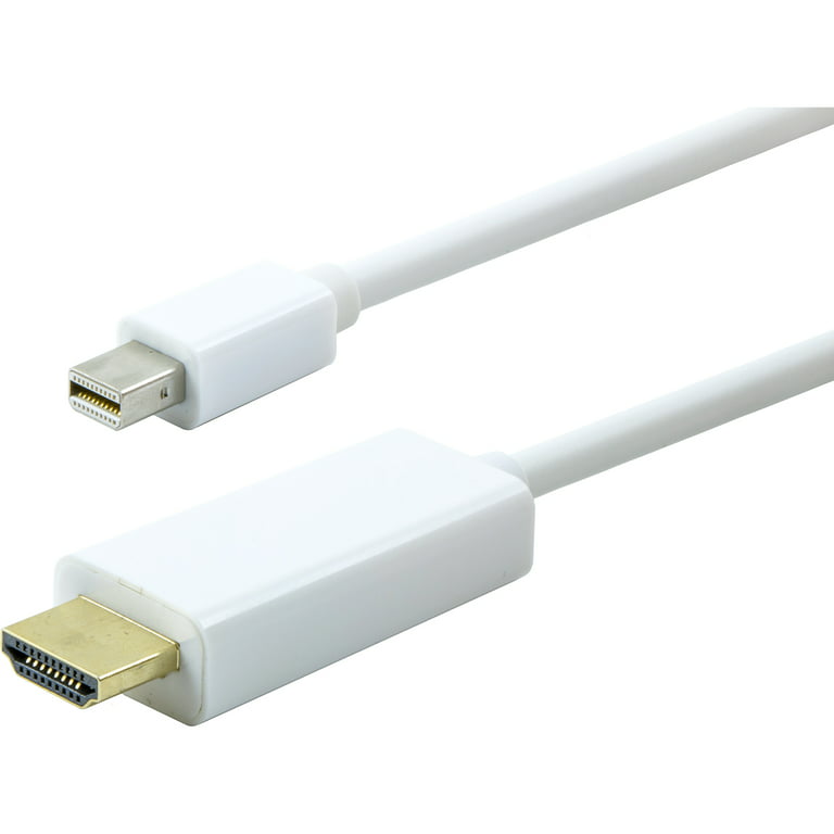 General Electric 6 ft Mini DisplayPort to HDMI Cable, White, 33771 