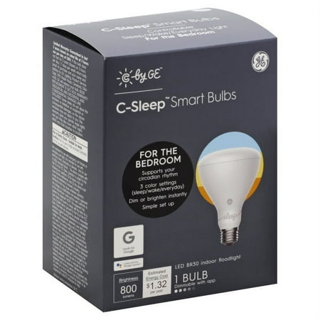 C by GE - BR30 Bluetooth Smart LED Floodlight Bulb with Google Assistant/Alexa/HomeKit - Adjustable White