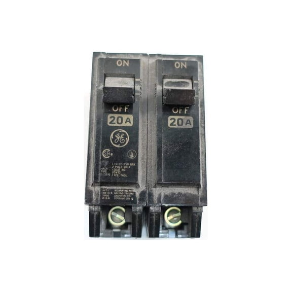 General Electric GE THQL2120 Molded CASE Circuit Breaker 2P 20A 120/240V-AC Indoor & Outdoor Use, NEC-Compliant