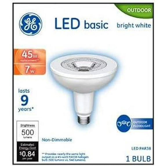 General Electric LED 7W (45W Equivalent) Bright Light Flood Light Bulb, Non-Dimmable