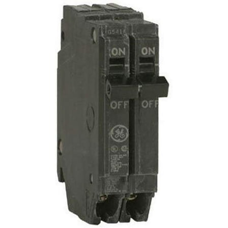General Electric Circuit Breaker Thin Series - 2-Pole 50 Amp - Durable, 240 V, Black