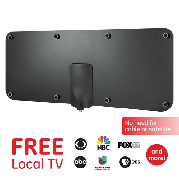 General Electric Ultra Edge Outdoor HDTV Antenna, 60-mile Range, VHF 1080P 4K, Black, 54083