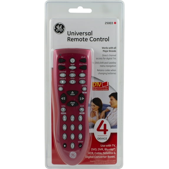 General Electric Universal Remote Control, 4 Device Red