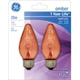 thumbnail image 1 of GE Incandescent 25 Watt Pink Light F15 Deco - Candle Bulbs 2 Pack, 1 of 7