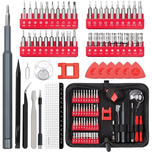 General Electronics Small Screwdriver Set: 57 PCS Mini Precision Repair Tool Kit with Magnetic Bits for Computer PC Laptop Phone Switch PS4 Xbox Tablet DIY Home