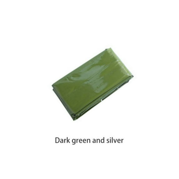 General Emergency Blanket, Emergency Gold Foil Blanket– Perfect for Outdoors, Hiking, Survival, Marathons or First Aid Dark green and silver