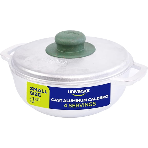 General (Extra Small) Caldero 4 Cups - 1.3 QT / 1.2 L, Stainless Aluminum Pot, Even Heat Distribution and Fast Cooking Dutch Oven Pot, Ergonomic Handles, Ideal for Rice, French Fries, and More