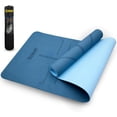 thumbnail image 1 of General Extra Thick Yoga Mat 1/4 & 1/3 & 2/5 Inch - Non Slip Exercise Mat with Alignment Lines, Carrying Strap, TPE Eco-Friendly Material for Knee Support, Sweat-Proof 72" x 24" for Women & Men, 1 of 14