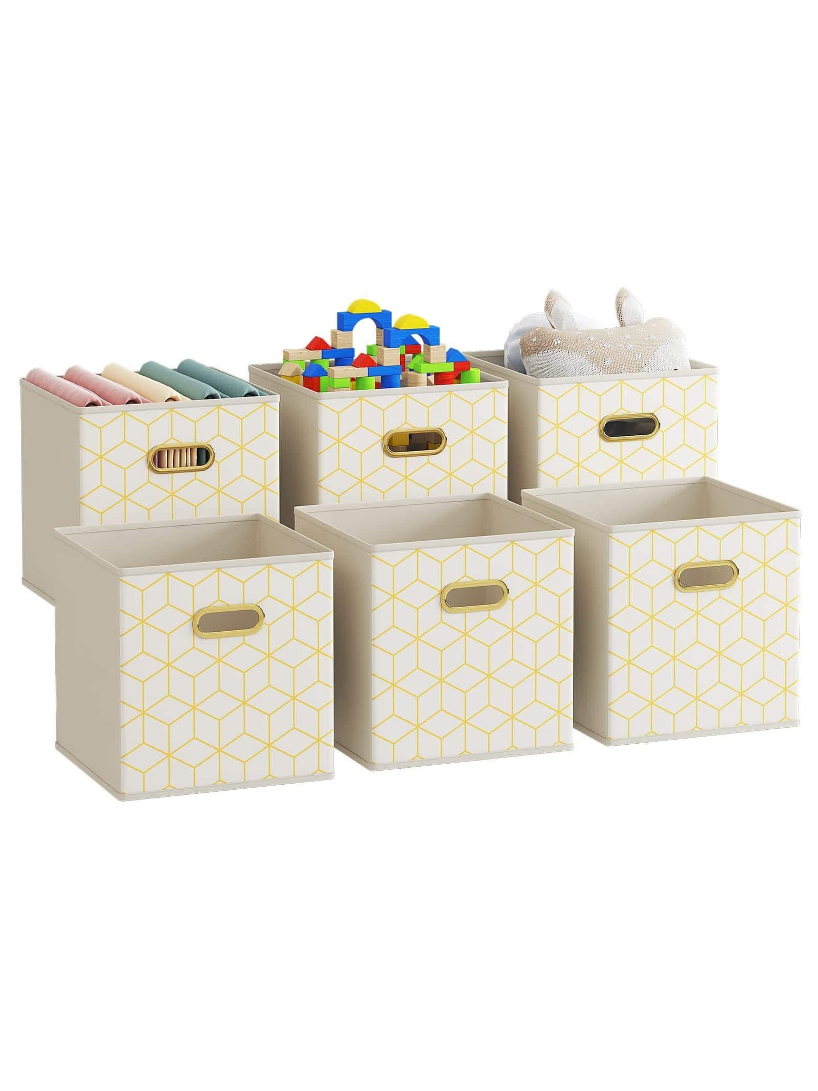 General Fabric Storage Cubes with Handle, Foldable 11 Inch Cube Storage