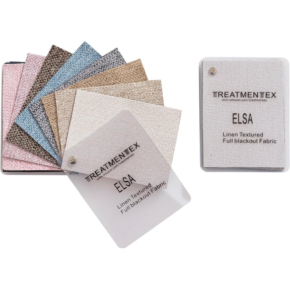 General Faux Linen Blackout Curtain Fabric Sample Booklet, Sample Book Swatches, 20 Colors