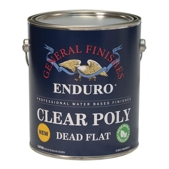 1 gal General Finishes B744-L Clear Enduro Poly Water-Based Topcoat Finish, Dead Flat