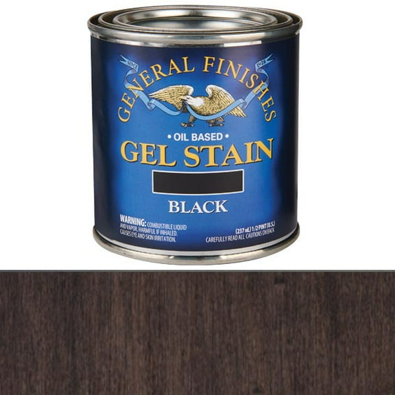General Finishes Gel Stain, Black, 1/2 Pint