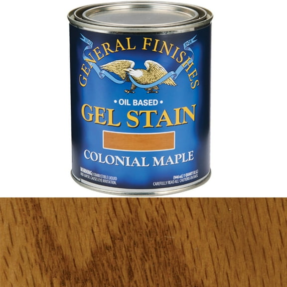 General Finishes Oil Base Gel Stain, 1 Quart, Colonial Maple