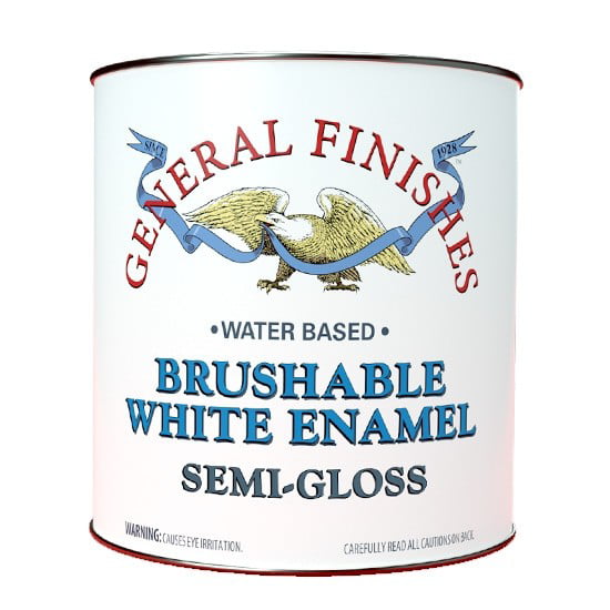 General Finishes Water-Based Brushable White Enamel, Semi-Gloss, Gallon