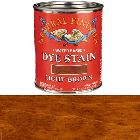 General Finishes, Water Based Dye, Light Brown, Pint