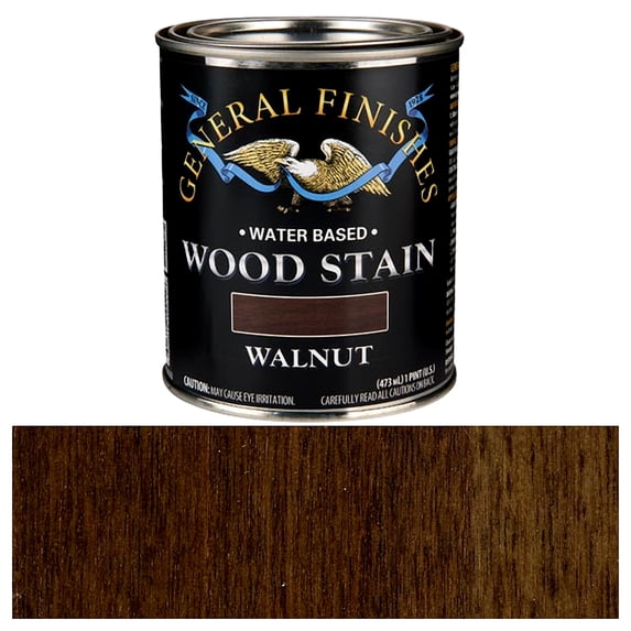 General Finishes Water Based Wood Stain - 1 Pint - Walnut