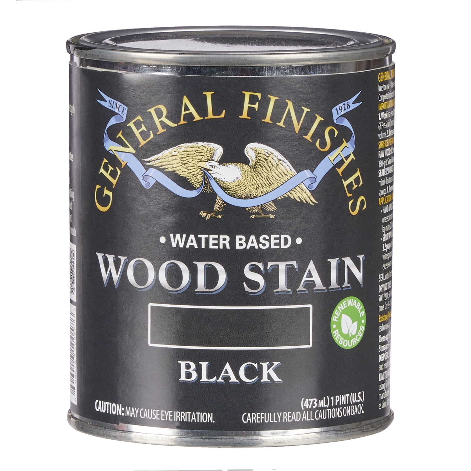 General Finishes Water Based Wood Stain 1 Quart Black