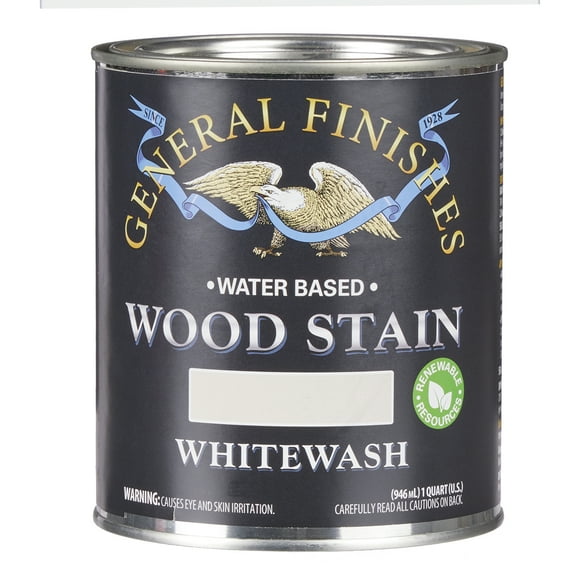 General Finishes Water Based Wood Whitewash Stain, Quart
