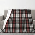 thumbnail image 1 of General Flannel Blanket 70x80in (Vertical Style) Plaid Red/Grey Black, 1 of 8
