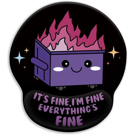 General Funny Cute Mouse Pad with Wrist Rest, Dumpster on Fire Ergonomic Mouse Pads Wrist Support for Desk, Mousepad for Wireless Mouse Gaming Laptop Work Home Desk Accessories Office Supplies Decor