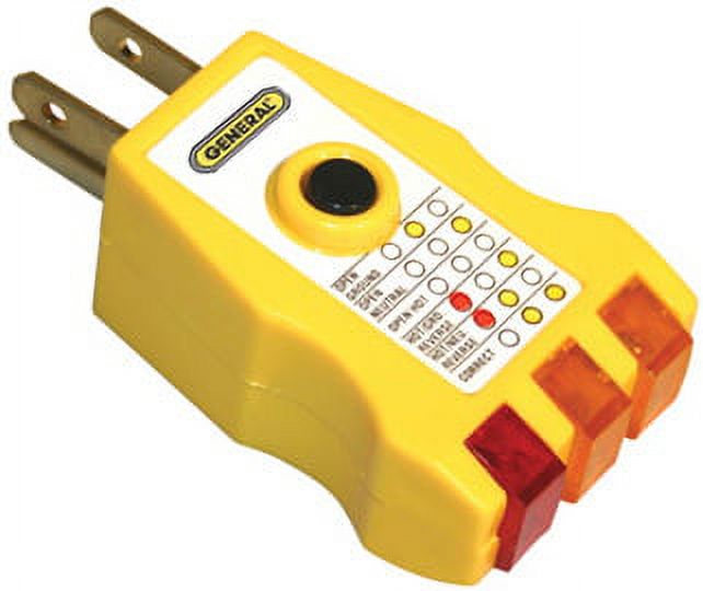 General GF1302 3 Wire Circuit Tester with GFCI, UL Listed