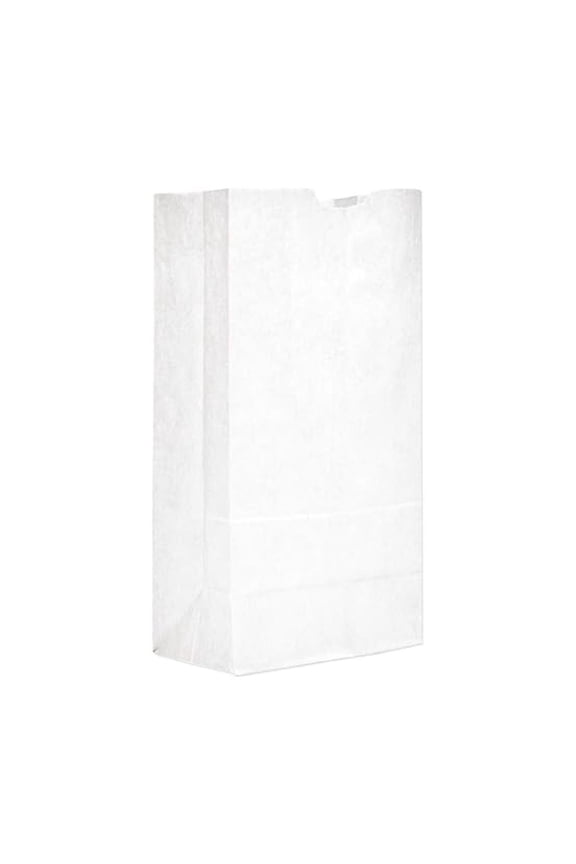 General GW20500 #20 Paper Grocery Bag, White, Standard 8 1/4 x 5 5/16 x 16 1/8 (Case of 500 Bags)