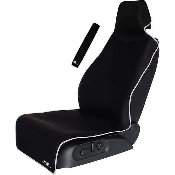 General Gear Black Premium Universal Fit Waterproof Stain Resistant Car Seat Cover Neoprene Non-Slip Bucket Seat Dog Sweat Proof Protector Save Your Leather Cloth Seats Van Truck SUV Auto Sedan