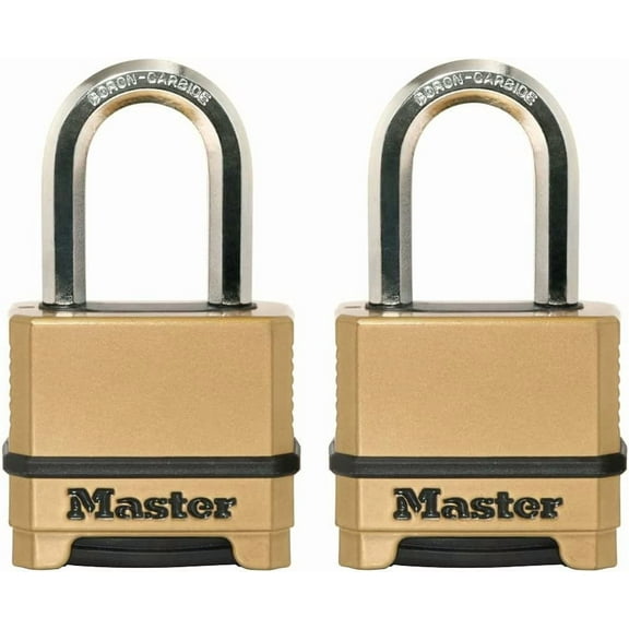 General Gold Combination Lock, Heavy Duty Weather Resistant Padlock, Resettable Combination Lock for Outdoor Use 1.2 x 2 x 3.87 inches, 2 Pack, M175LFEC2