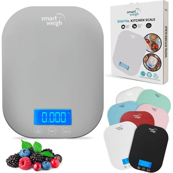 General Gray Digital Kitchen Scale for Cooking, Weight Loss, Calorie Tracking, Baking, Food Portion Control, and Meal Prep - Accurate Measurements in Grams and Ounces