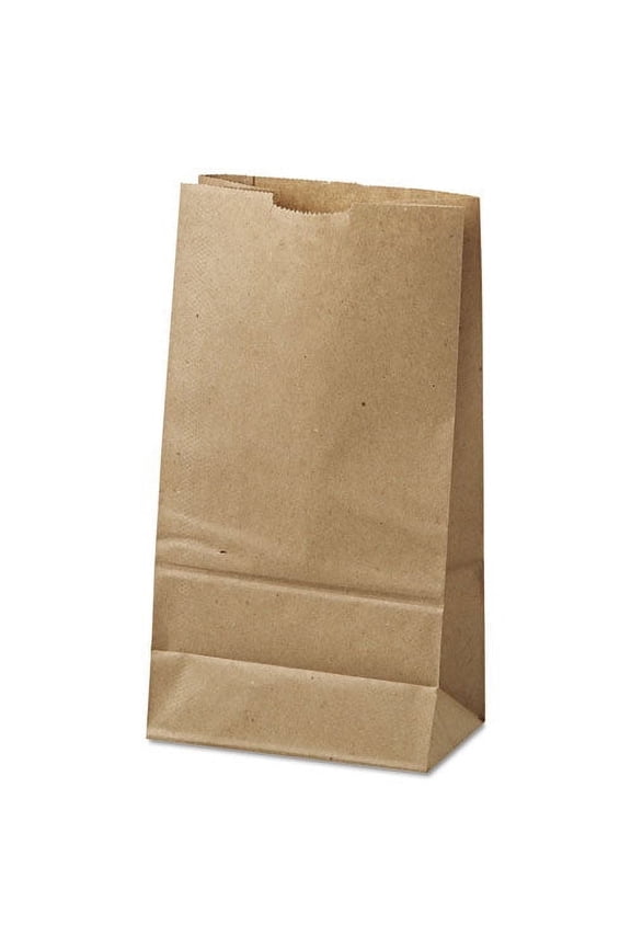 Grocery Paper Bags, 35 Lbs Capacity, #6, 6"W X 3.63"D X 11.06"H, Kraft, 500 Bags