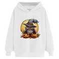thumbnail image 1 of General Halloween Owl Pumpkin Girls Hoodie Long Sleeve White Hoodie White, 1 of 4