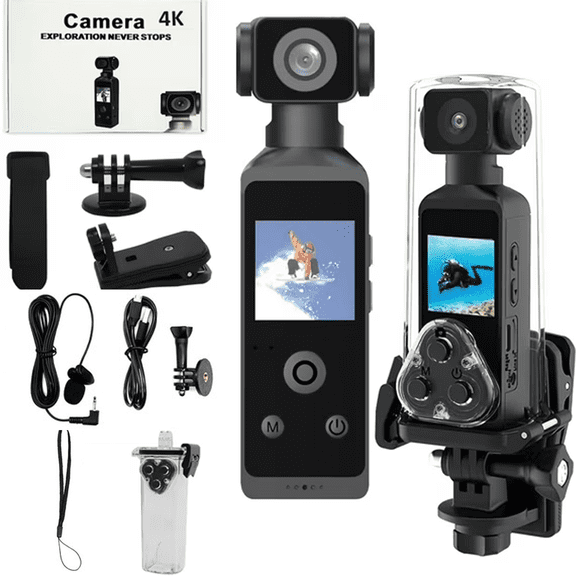 General Handheld Gimbal WIFI Camera 4K Sport Action Camera Loop Recording Wearable Lens 270 Degree Rotation Recorder with 32G SD Card
